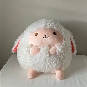 Cute White and Pink Sheep Plush Toy